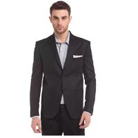 True Blue  Solid Single Breasted Casual&nbsp;&nbsp;