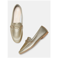 DressBerry Women Gold-Toned Loafers&nbsp;&nbsp;&nbsp;&nbsp;&nbsp;&nbsp;