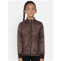 YK Girls Brown Solid Padded Jacket&nbsp;&nbsp;&nbsp;&nbsp;&nbsp;&nbsp;&nbsp;