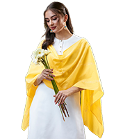 House of Pataudi Yellow Embroidered Dupa&nbsp;
