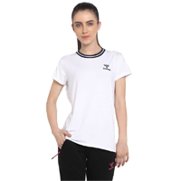 HUMMEL  Solid Women Round Neck White T-S&nbsp;