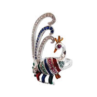 92.5 Silver Peacock Design Ring for Wome&nbsp;