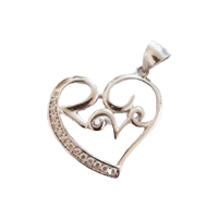 92.5 Silver Heart Shape Pendant (2 GM)&nbsp;&nbsp;&nbsp;