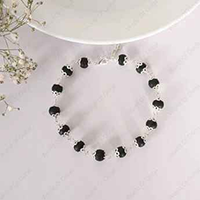 Oorja Silver Plated Karungali Beads Brac&nbsp;