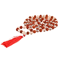 Oorja Clear Quartz and Rudraksha Mala&nbsp;&nbsp;&nbsp;&nbsp;