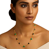 Oorja Garnet and Green Onyx Necklace&nbsp;&nbsp;&nbsp;&nbsp;&nbsp;