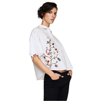 MANGO Women Boxy Embroidered Casual Shir&nbsp;